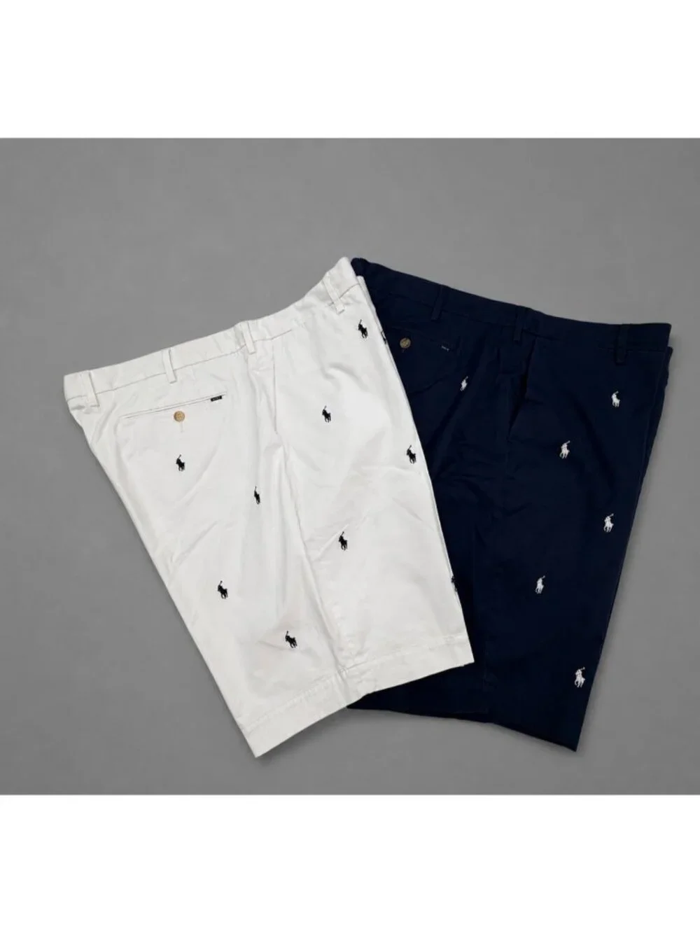 Polo Ralph Lauren Set 2 Mens Shorts Sz 42 Polo Pony Print Stretch Classic Fit